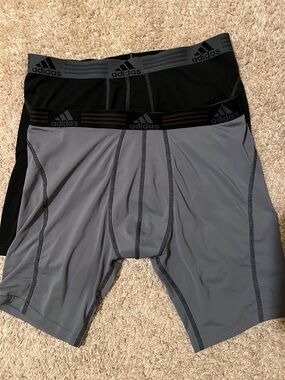 adidas Men’s 2-Pack Performance Boxer Briefs - Black & Gray